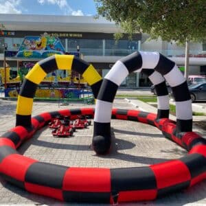 Pista para Go Karts inflable color roja y negra